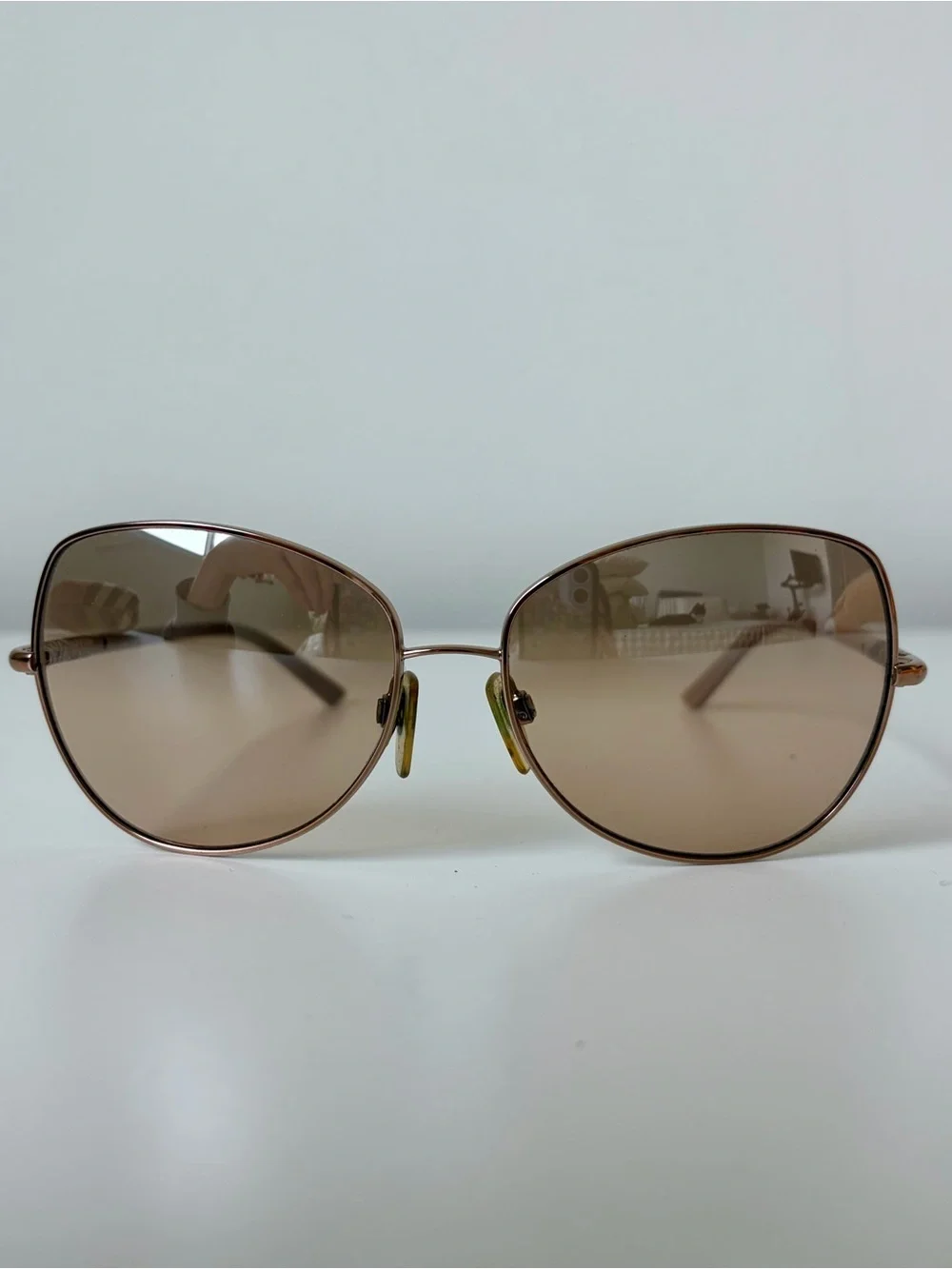 Burberry Rose Gold Cat-Eye Sunglasses Brown Gradient Lenses